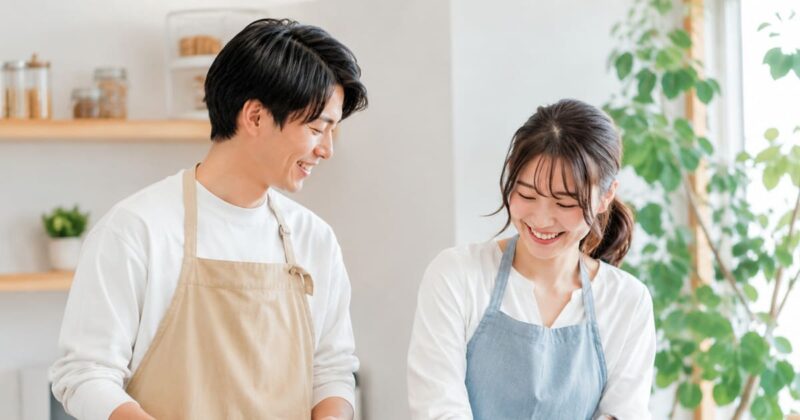 キッチンで楽しむカップル