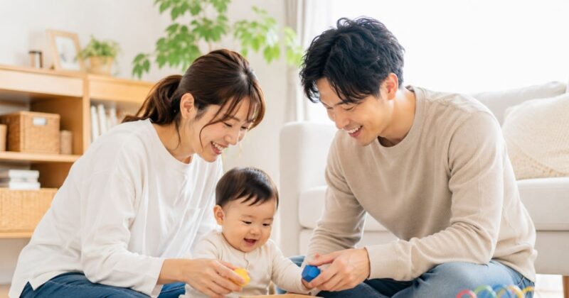 暖かい家族の遊び時間