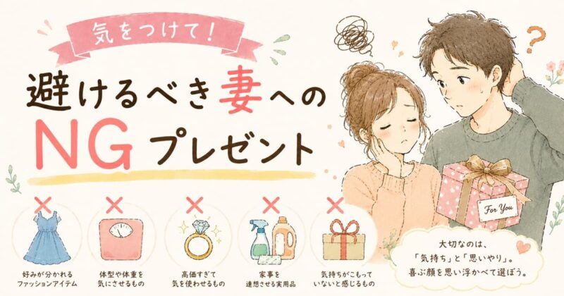 妻へのNGプレゼントガイド
