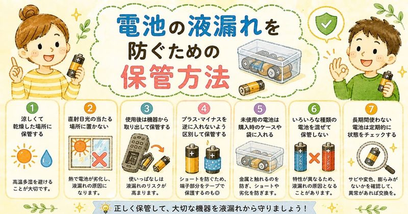 電池の液漏れを防ぐ保管術