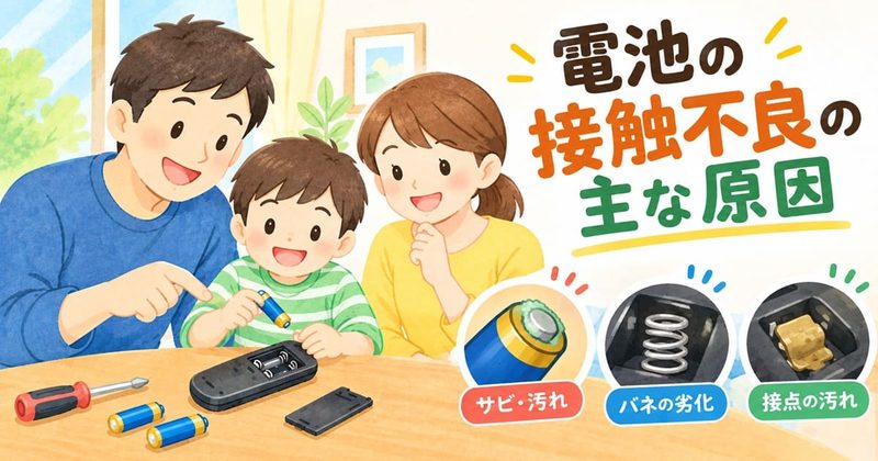 電池の接触不良の主な原因