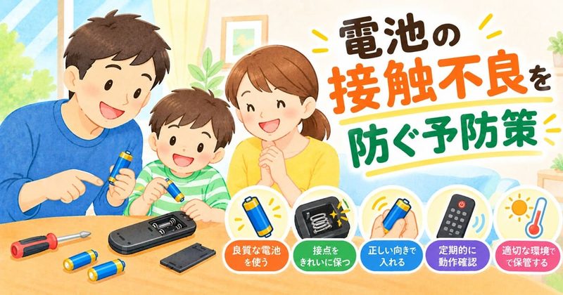 電池の接触不良を防ぐ予防策