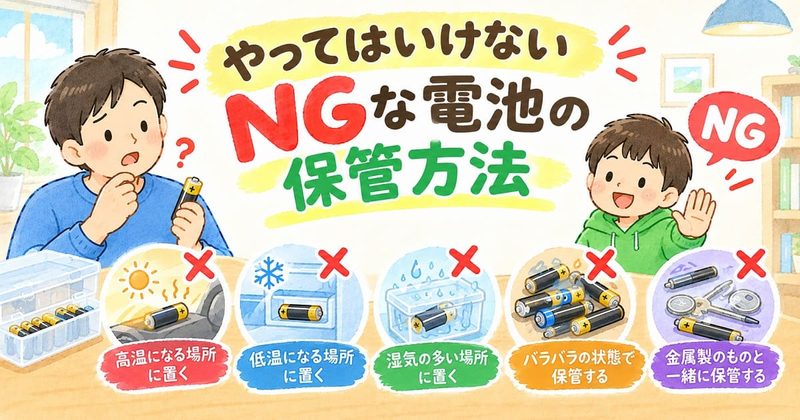 やってはいけないNGな電池の保管方法